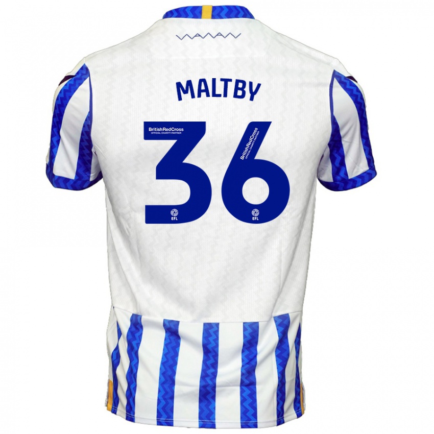 Børn Mackenzie Maltby #36 Blå Hvid Hjemmebane Spillertrøjer 2024/25 Trøje T-Shirt