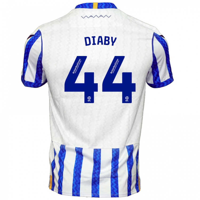 Børn Momo Diaby #44 Blå Hvid Hjemmebane Spillertrøjer 2024/25 Trøje T-Shirt