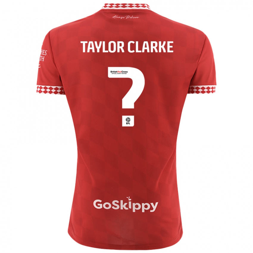 Børn Omar Taylor-Clarke #0 Rød Hjemmebane Spillertrøjer 2024/25 Trøje T-Shirt