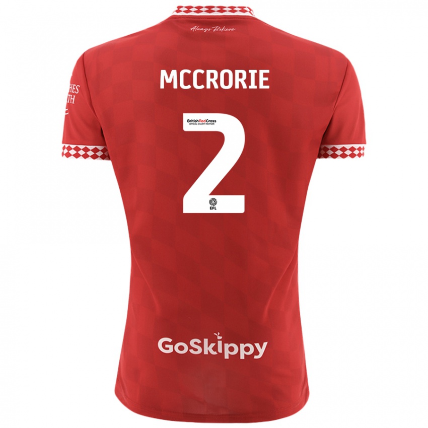 Børn Ross Mccrorie #2 Rød Hjemmebane Spillertrøjer 2024/25 Trøje T-Shirt