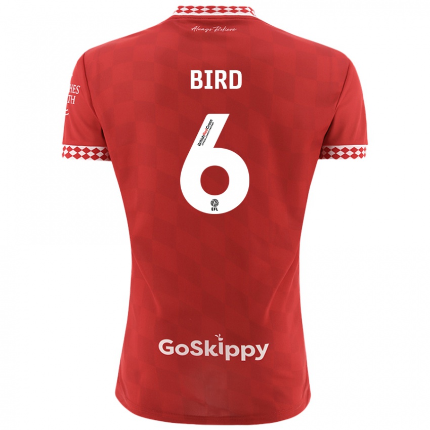 Børn Max Bird #6 Rød Hjemmebane Spillertrøjer 2024/25 Trøje T-Shirt