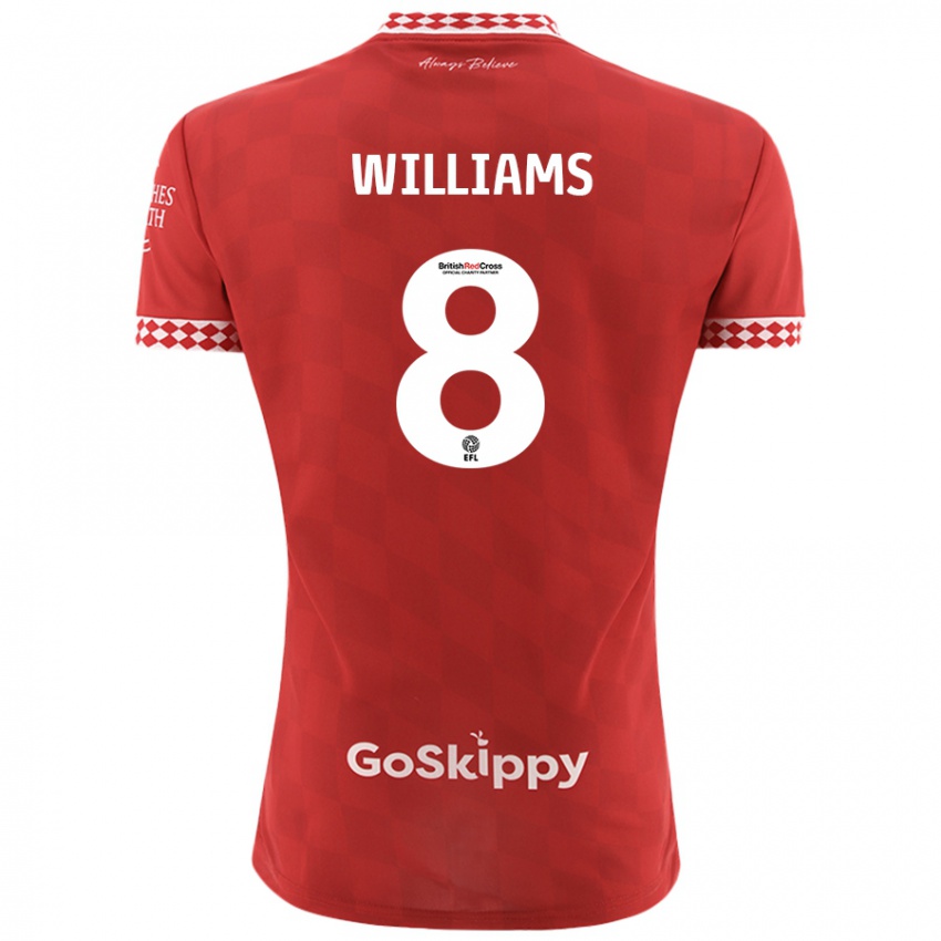 Børn Joe Williams #8 Rød Hjemmebane Spillertrøjer 2024/25 Trøje T-Shirt