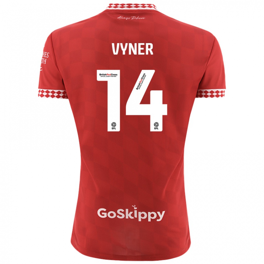 Børn Zak Vyner #14 Rød Hjemmebane Spillertrøjer 2024/25 Trøje T-Shirt