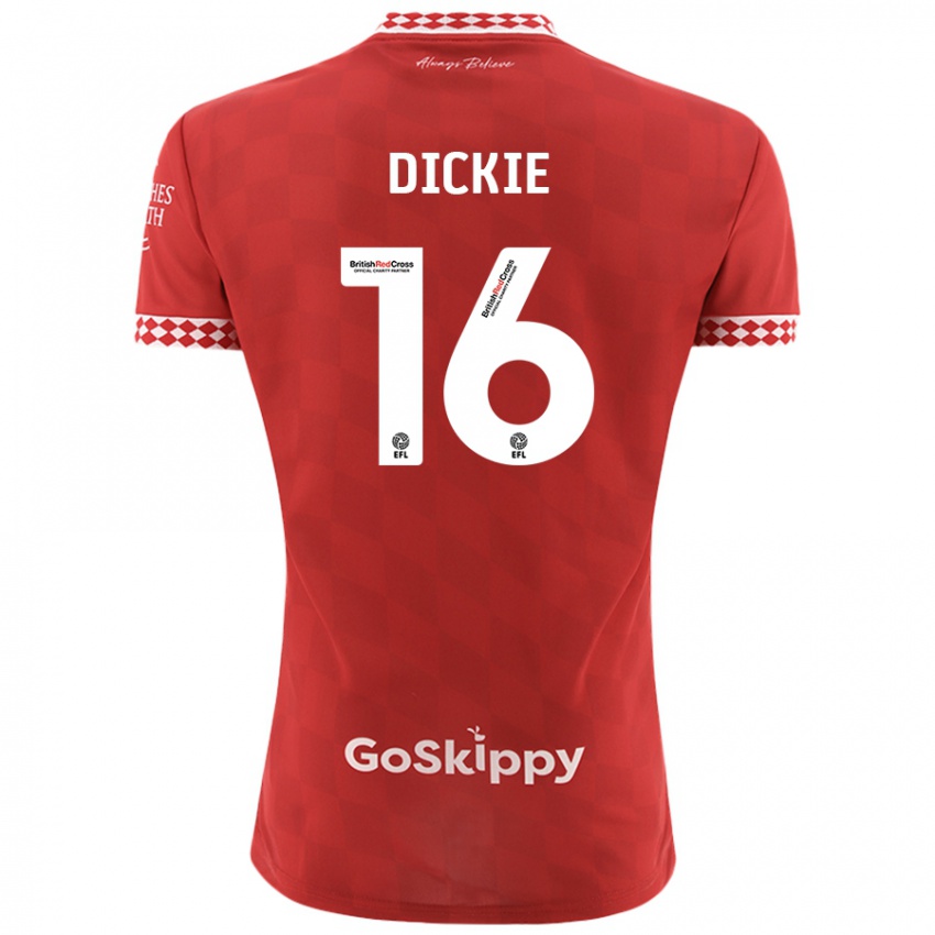 Børn Rob Dickie #16 Rød Hjemmebane Spillertrøjer 2024/25 Trøje T-Shirt