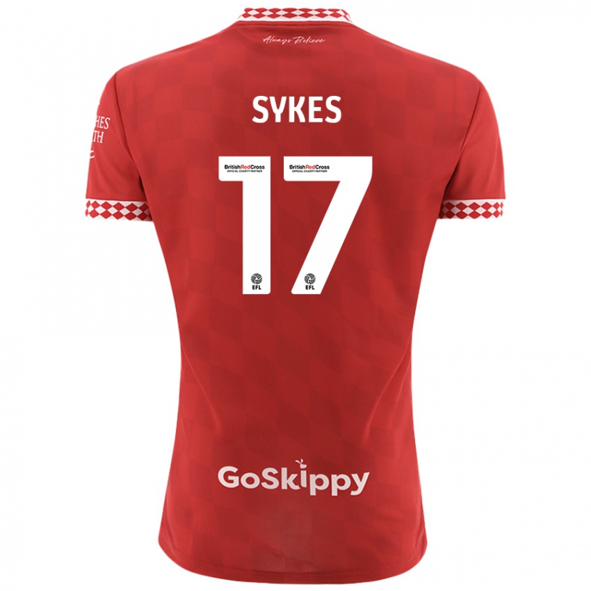 Børn Mark Sykes #17 Rød Hjemmebane Spillertrøjer 2024/25 Trøje T-Shirt