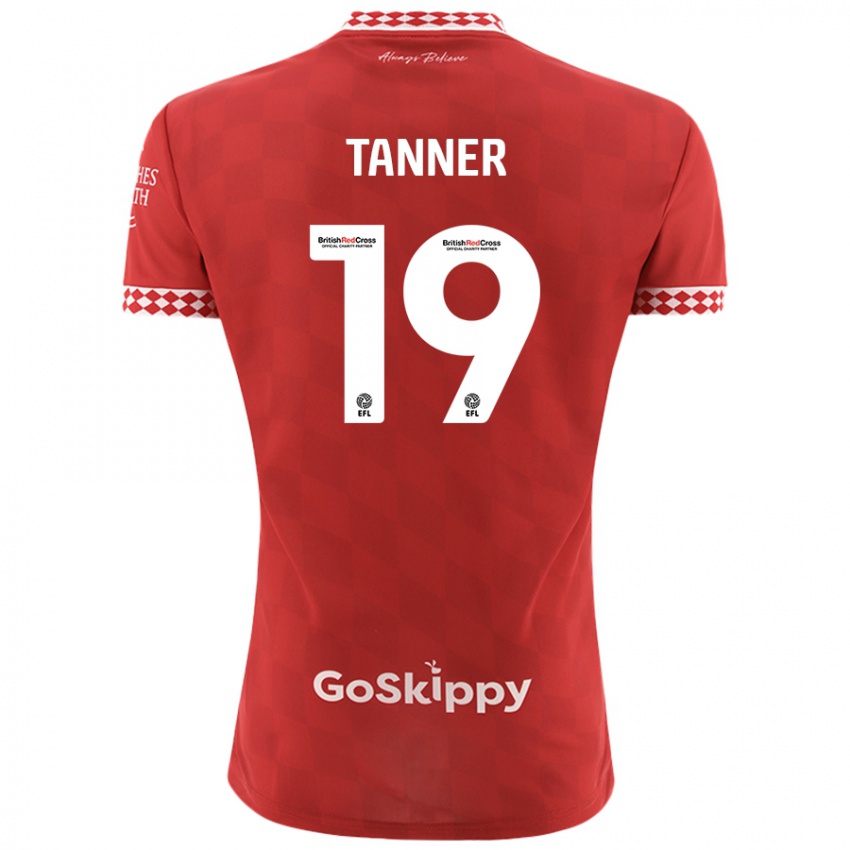 Børn George Tanner #19 Rød Hjemmebane Spillertrøjer 2024/25 Trøje T-Shirt