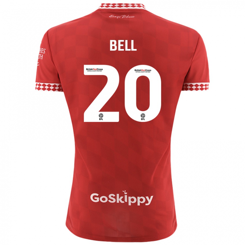 Børn Sam Bell #20 Rød Hjemmebane Spillertrøjer 2024/25 Trøje T-Shirt