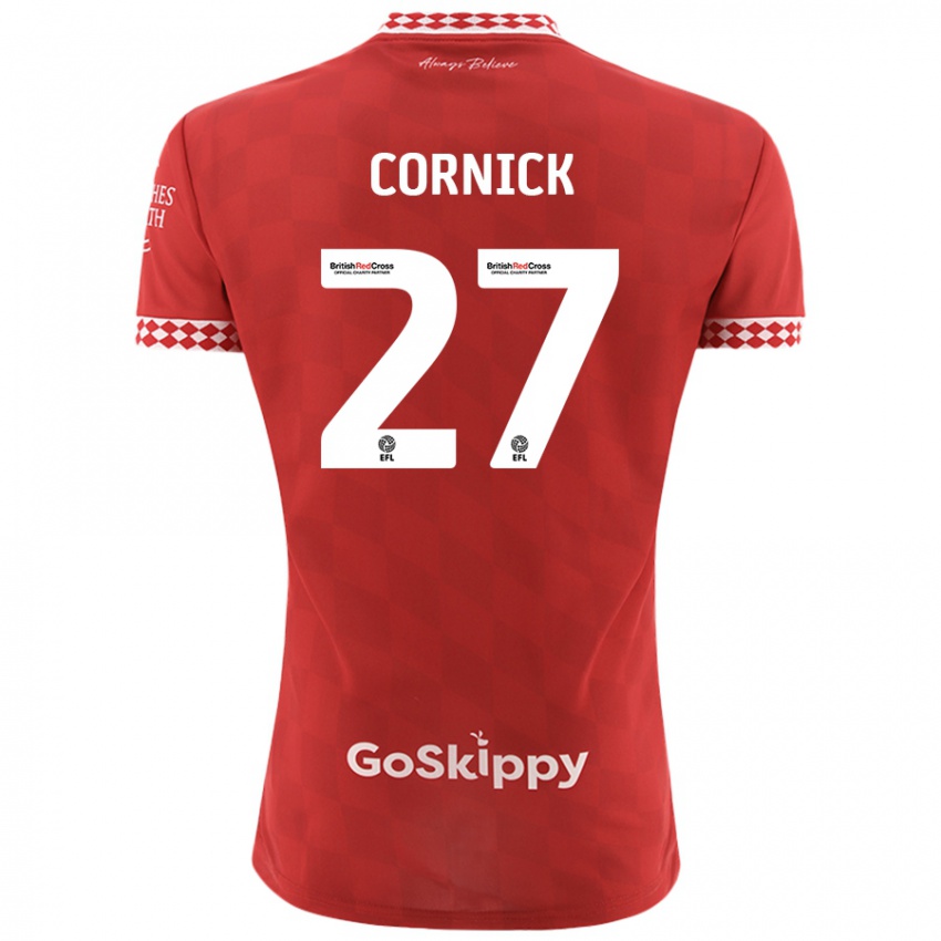 Børn Harry Cornick #27 Rød Hjemmebane Spillertrøjer 2024/25 Trøje T-Shirt