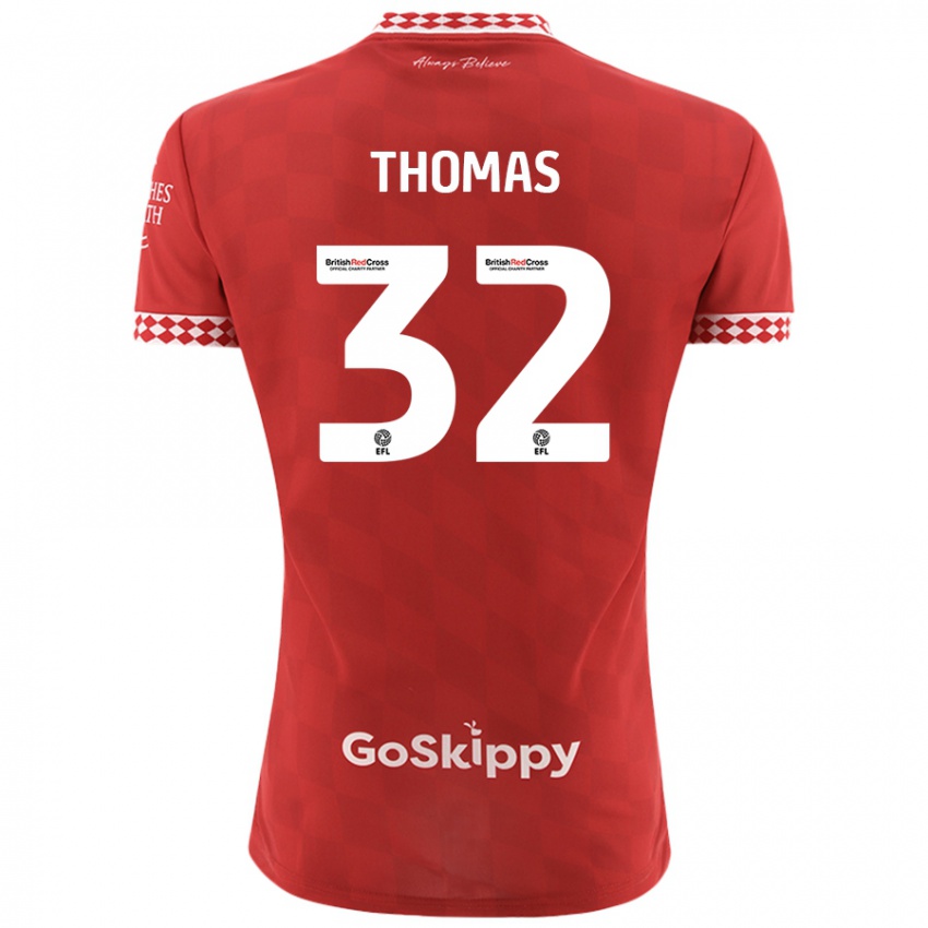 Børn Lewis Thomas #32 Rød Hjemmebane Spillertrøjer 2024/25 Trøje T-Shirt