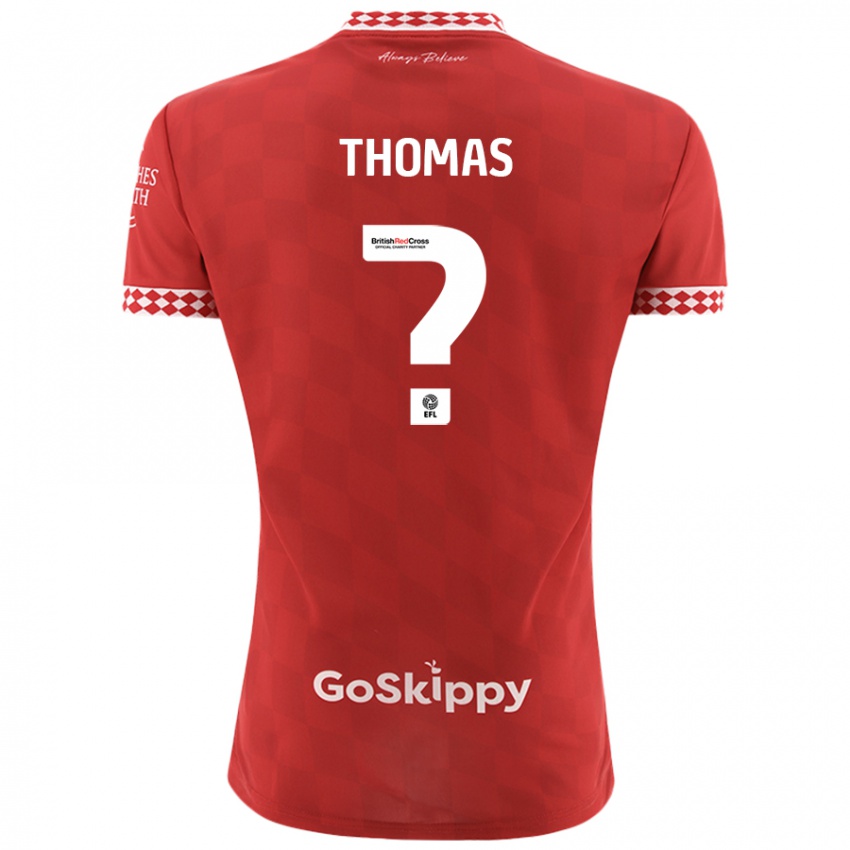 Børn Olly Thomas #0 Rød Hjemmebane Spillertrøjer 2024/25 Trøje T-Shirt