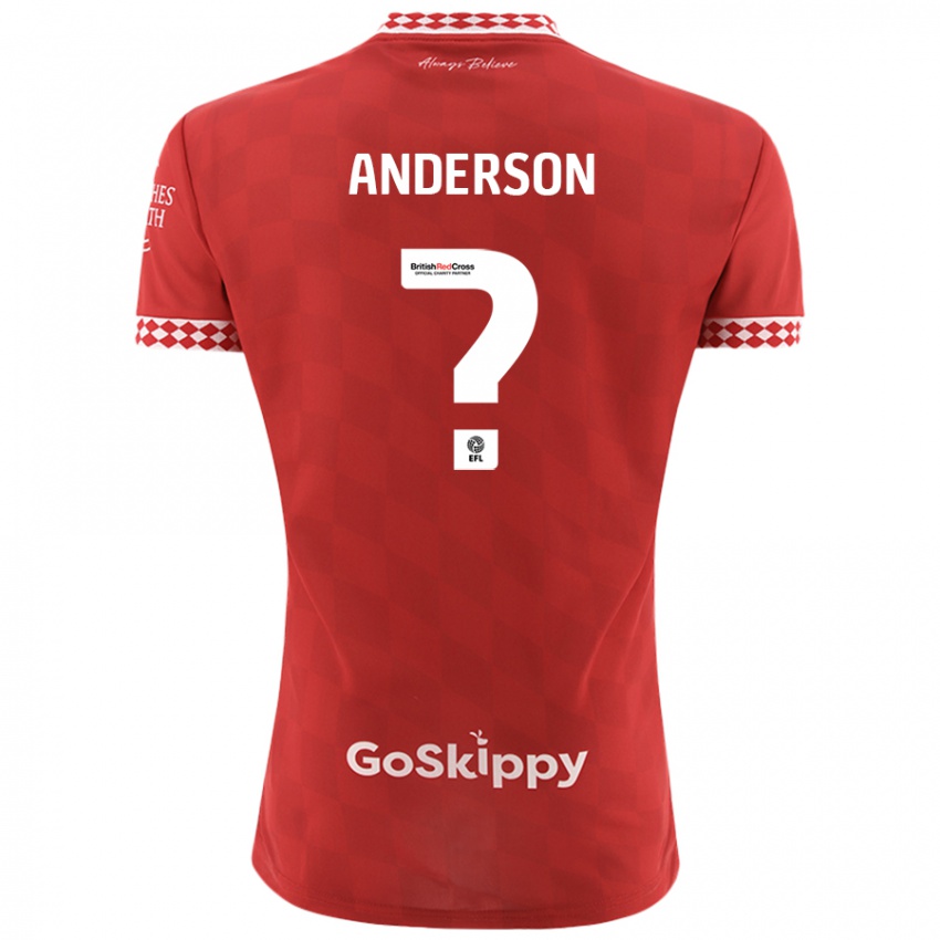 Børn Taine Anderson #0 Rød Hjemmebane Spillertrøjer 2024/25 Trøje T-Shirt