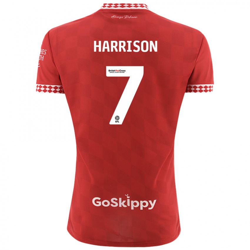 Børn Abi Harrison #7 Rød Hjemmebane Spillertrøjer 2024/25 Trøje T-Shirt