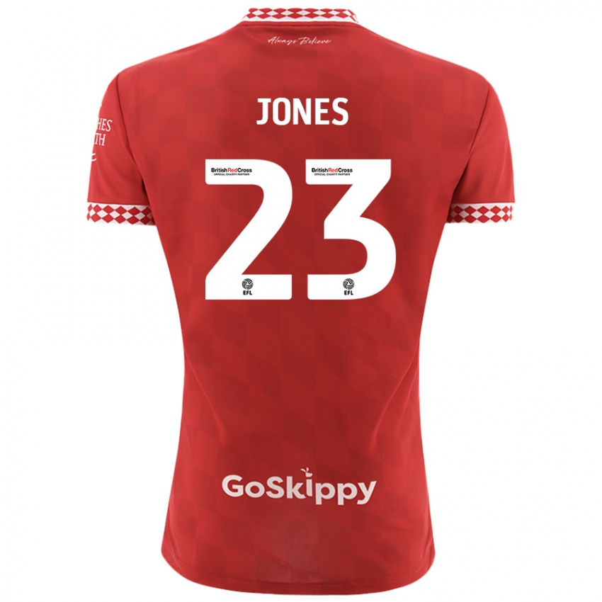 Børn Carrie Jones #23 Rød Hjemmebane Spillertrøjer 2024/25 Trøje T-Shirt