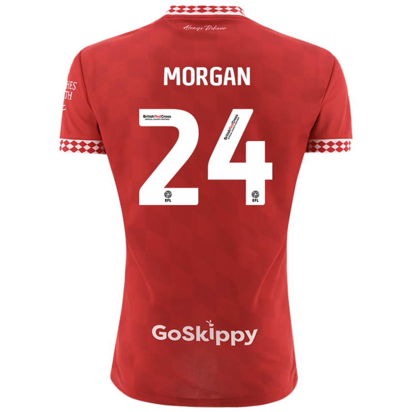 Børn Ffion Morgan #24 Rød Hjemmebane Spillertrøjer 2024/25 Trøje T-Shirt