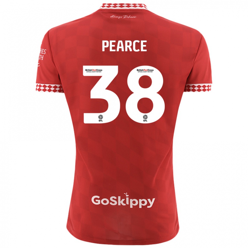 Børn Manon Pearce #38 Rød Hjemmebane Spillertrøjer 2024/25 Trøje T-Shirt