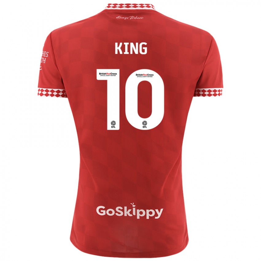 Børn Andy King #10 Rød Hjemmebane Spillertrøjer 2024/25 Trøje T-Shirt