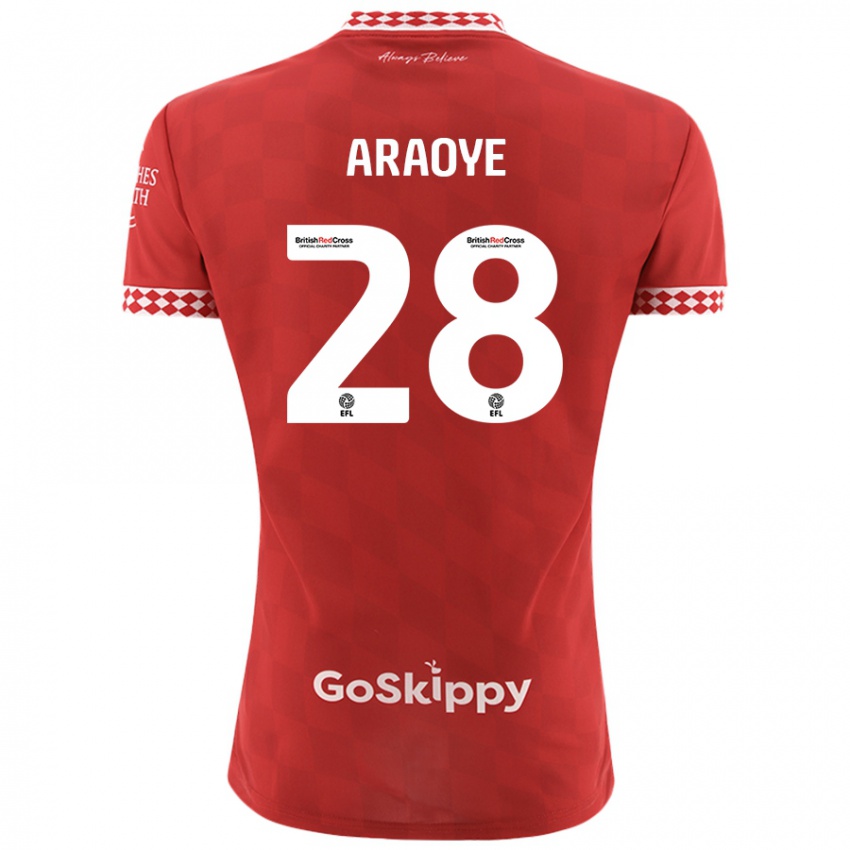 Børn Raphael Araoye #28 Rød Hjemmebane Spillertrøjer 2024/25 Trøje T-Shirt