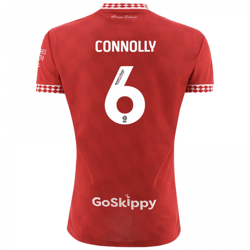 Børn Megan Connolly #6 Rød Hjemmebane Spillertrøjer 2024/25 Trøje T-Shirt