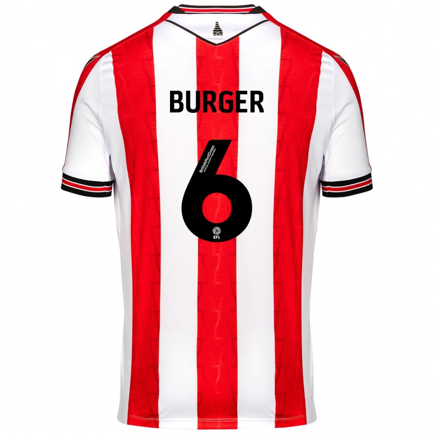 Børn Wouter Burger #6 Rød Hvid Hjemmebane Spillertrøjer 2024/25 Trøje T-Shirt