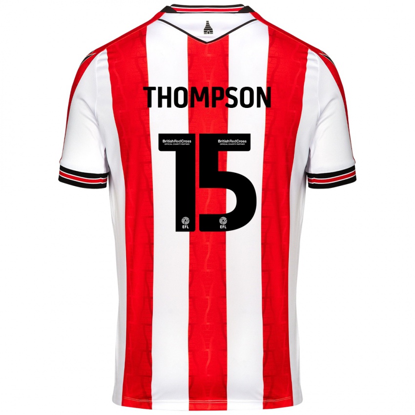 Børn Jordan Thompson #15 Rød Hvid Hjemmebane Spillertrøjer 2024/25 Trøje T-Shirt