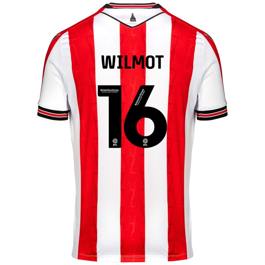 Børn Ben Wilmot #16 Rød Hvid Hjemmebane Spillertrøjer 2024/25 Trøje T-Shirt