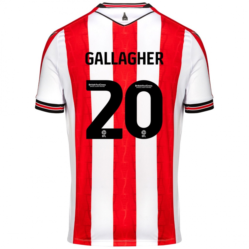 Børn Sam Gallagher #20 Rød Hvid Hjemmebane Spillertrøjer 2024/25 Trøje T-Shirt