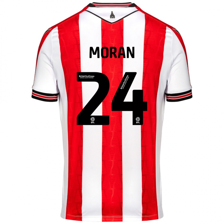 Børn Andrew Moran #24 Rød Hvid Hjemmebane Spillertrøjer 2024/25 Trøje T-Shirt