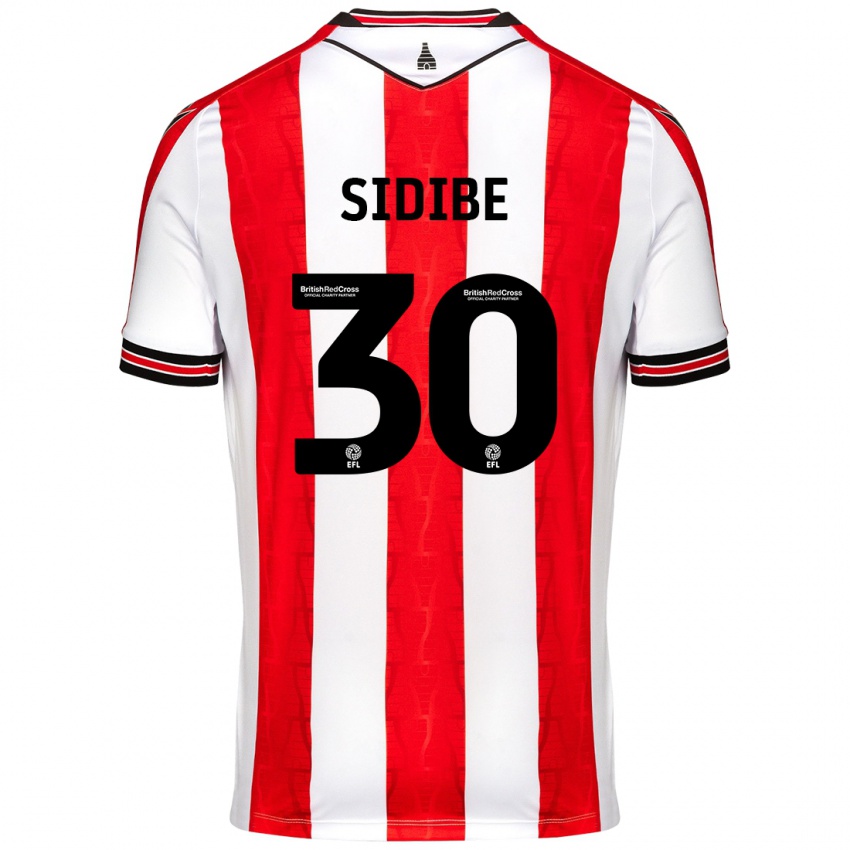 Børn Souleymane Sidibe #30 Rød Hvid Hjemmebane Spillertrøjer 2024/25 Trøje T-Shirt