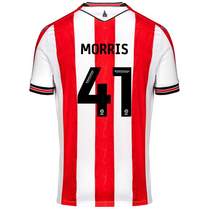 Børn Scott Morris #41 Rød Hvid Hjemmebane Spillertrøjer 2024/25 Trøje T-Shirt