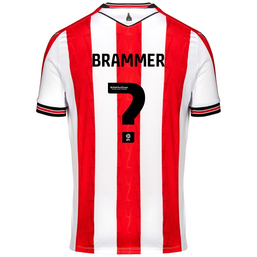 Børn Ruben Brammer #0 Rød Hvid Hjemmebane Spillertrøjer 2024/25 Trøje T-Shirt