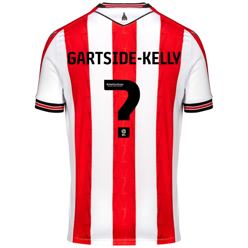 Børn Gabriel Gartside-Kelly #0 Rød Hvid Hjemmebane Spillertrøjer 2024/25 Trøje T-Shirt