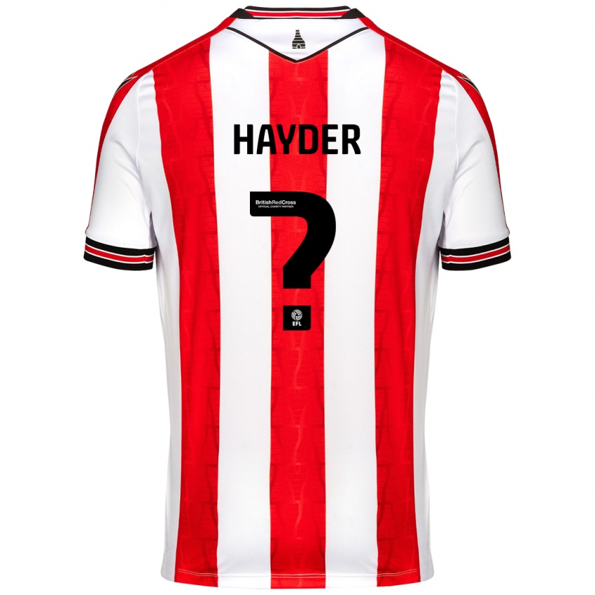 Børn Ali Hayder #0 Rød Hvid Hjemmebane Spillertrøjer 2024/25 Trøje T-Shirt