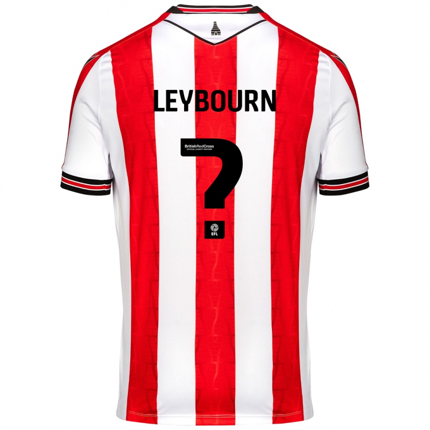 Børn Charlie Leybourn #0 Rød Hvid Hjemmebane Spillertrøjer 2024/25 Trøje T-Shirt