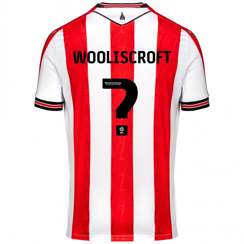 Børn Morgan Wooliscroft #0 Rød Hvid Hjemmebane Spillertrøjer 2024/25 Trøje T-Shirt