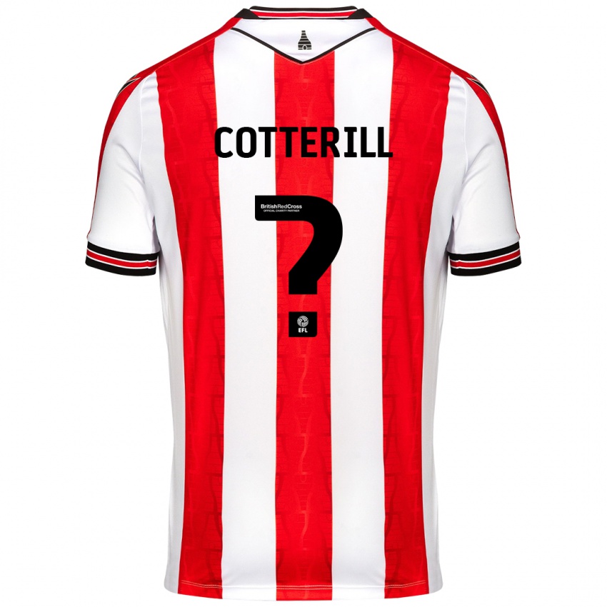 Børn Alex Cotterill #0 Rød Hvid Hjemmebane Spillertrøjer 2024/25 Trøje T-Shirt