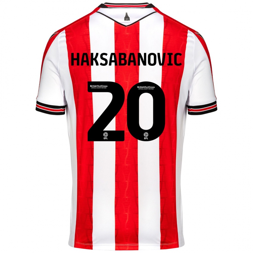 Børn Sead Hakšabanović #20 Rød Hvid Hjemmebane Spillertrøjer 2024/25 Trøje T-Shirt