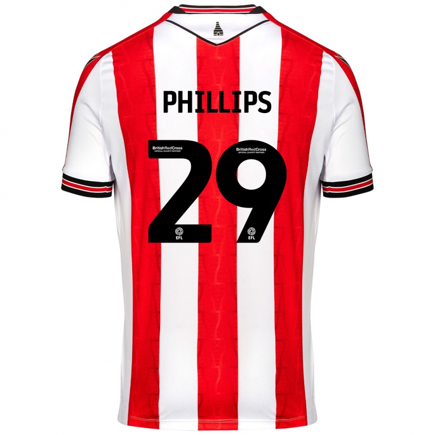 Børn D'margio Wright-Phillips #29 Rød Hvid Hjemmebane Spillertrøjer 2024/25 Trøje T-Shirt