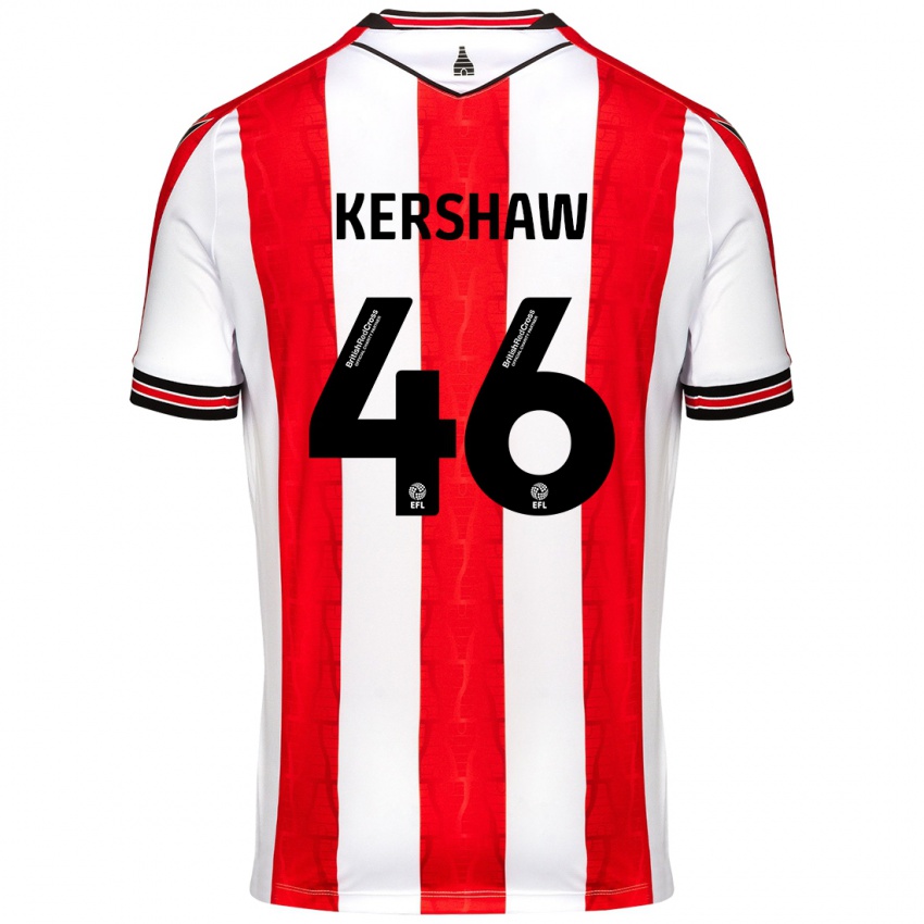 Børn Ben Kershaw #46 Rød Hvid Hjemmebane Spillertrøjer 2024/25 Trøje T-Shirt