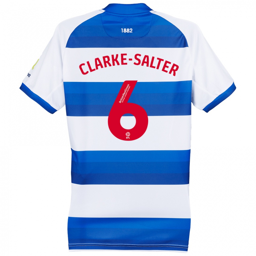 Børn Jake Clarke-Salter #6 Hvid Blå Hjemmebane Spillertrøjer 2024/25 Trøje T-Shirt