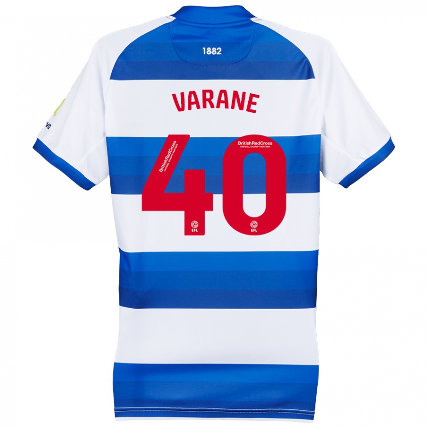 Børn Jonathan Varane #40 Hvid Blå Hjemmebane Spillertrøjer 2024/25 Trøje T-Shirt