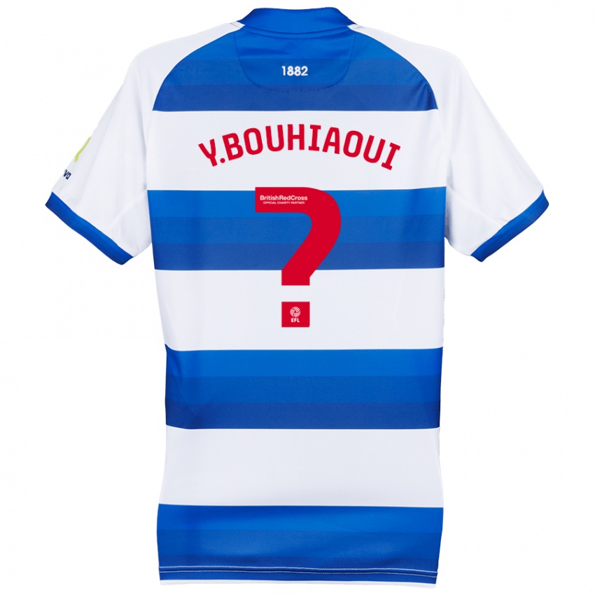 Børn Youssef Bouhiaoui #0 Hvid Blå Hjemmebane Spillertrøjer 2024/25 Trøje T-Shirt