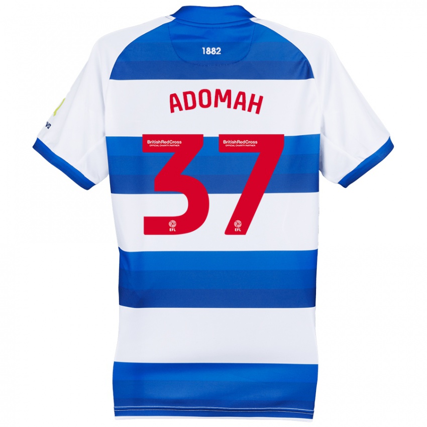 Børn Albert Adomah #37 Hvid Blå Hjemmebane Spillertrøjer 2024/25 Trøje T-Shirt