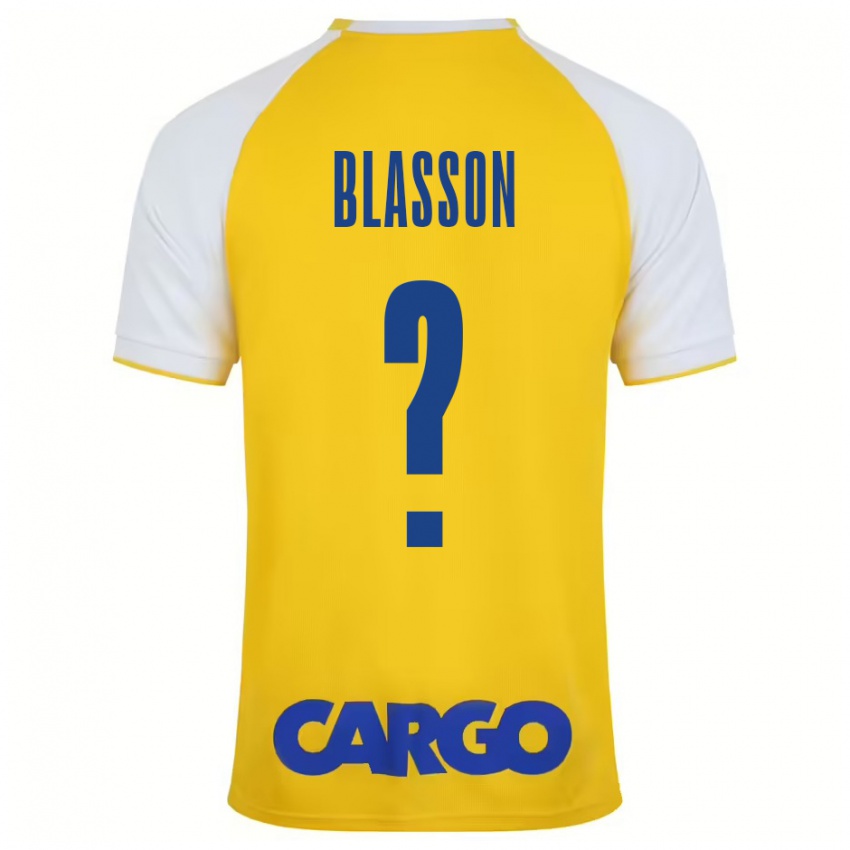 Børn Ariel Blasson #0 Gul Hvid Hjemmebane Spillertrøjer 2024/25 Trøje T-Shirt