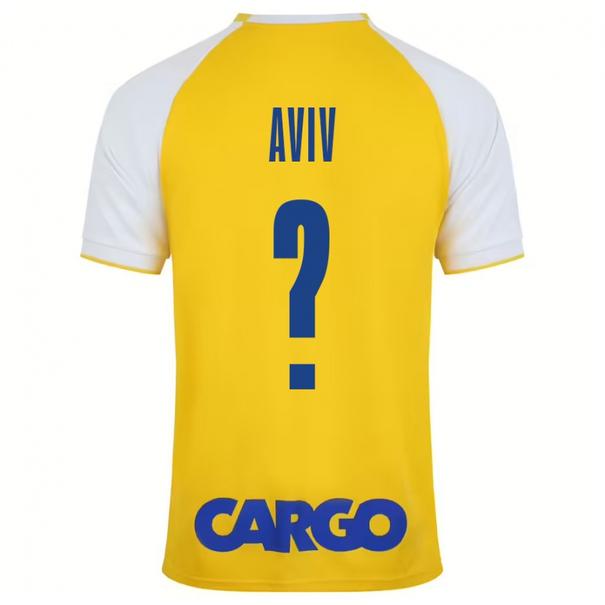 Børn Yoyo Aviv #0 Gul Hvid Hjemmebane Spillertrøjer 2024/25 Trøje T-Shirt