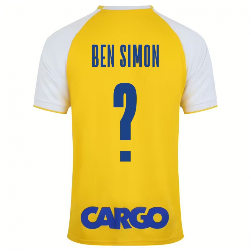 Børn Ilay Ben Simon #0 Gul Hvid Hjemmebane Spillertrøjer 2024/25 Trøje T-Shirt