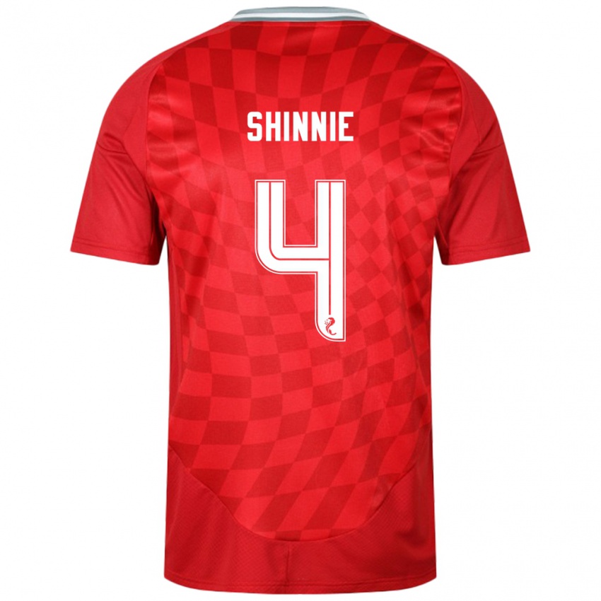 Børn Graeme Shinnie #4 Rød Hjemmebane Spillertrøjer 2024/25 Trøje T-Shirt