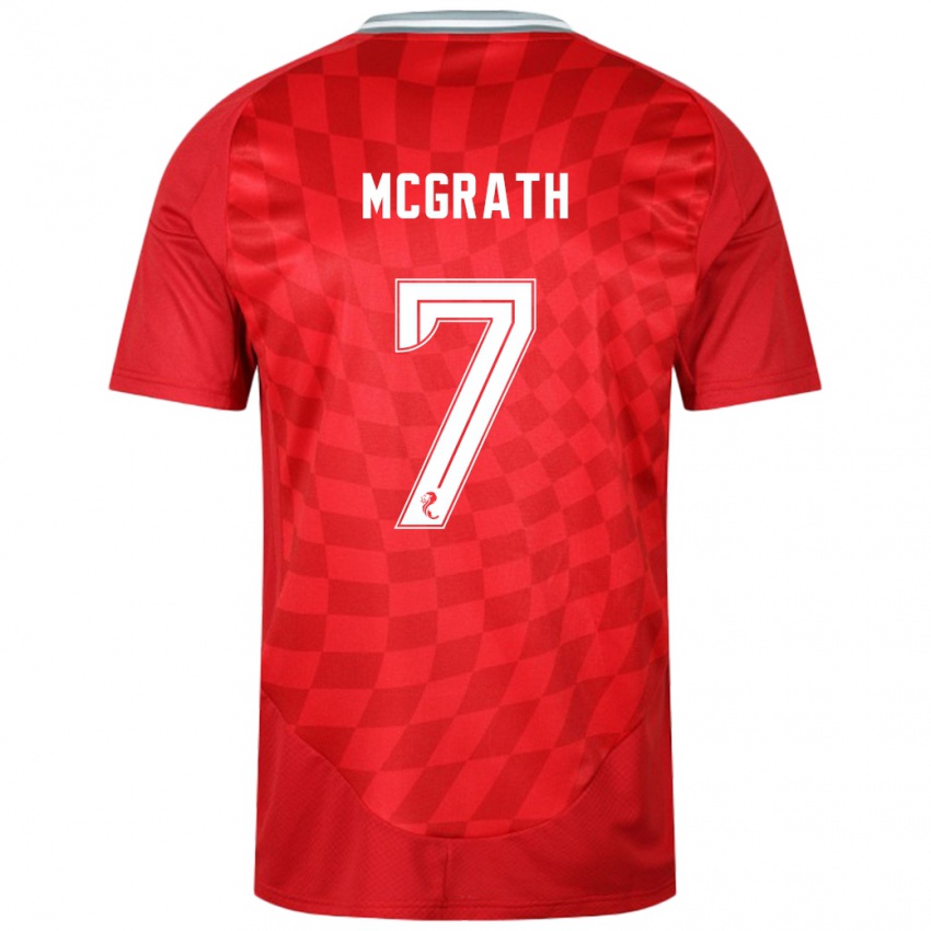 Børn Jamie Mcgrath #7 Rød Hjemmebane Spillertrøjer 2024/25 Trøje T-Shirt