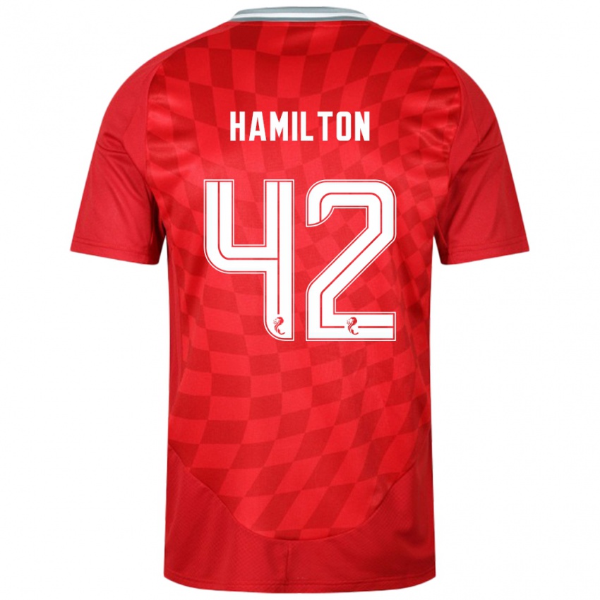 Børn Brendan Hamilton #42 Rød Hjemmebane Spillertrøjer 2024/25 Trøje T-Shirt