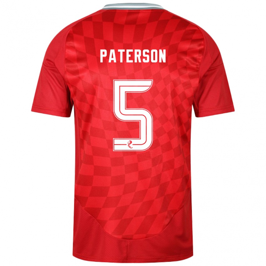 Børn Donna Paterson #5 Rød Hjemmebane Spillertrøjer 2024/25 Trøje T-Shirt