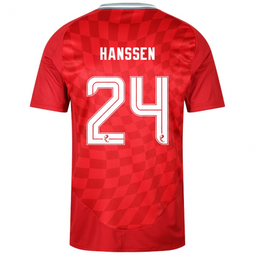 Børn Nadine Hanssen #24 Rød Hjemmebane Spillertrøjer 2024/25 Trøje T-Shirt